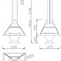 Plieninis židinys Traforart Admeto, centrinis, piramidės formos